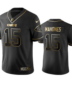 Kansas City Chiefs Patrick Mahomes Black Golden Edition 2019 Vapor Untouchable Limited Jersey - Mens - Robokeg