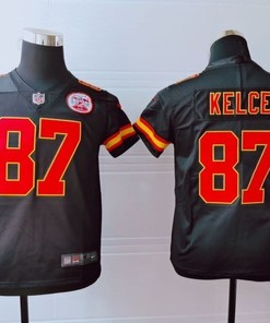 Kansas City Chiefs Travis Kelce #87 Nfl 2020 Dark Grey Jersey - Robokeg