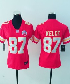 Kansas City Chiefs Travis Kelce #87 Nfl 2020 Pink Womens Jersey - Robokeg