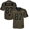Kansas City Chiefs Travis Kelce 87 Nfl Olive 2021 Salute To Service Game Men Jersey For Chiefs Fans - Robokeg