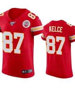 Kansas City Chiefs Travis Kelce Red 100th Season Vapor Elite Jersey - Robokeg