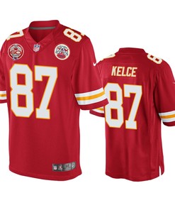 Kansas City Chiefs Travis Kelce Red 60th Anniversary Game Jersey - Robokeg