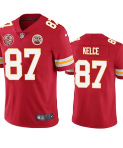 Kansas City Chiefs Travis Kelce Red 60th Anniversary Vapor Limited Jersey - Robokeg