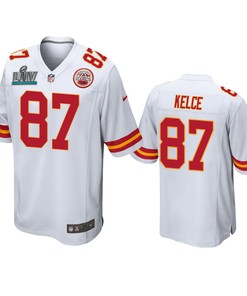 Kansas City Chiefs Travis Kelce White Super Bowl Liv Game Jersey - Robokeg