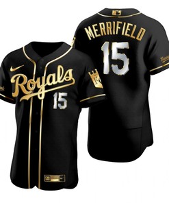 Kansas City Royals #15 Whit Merrifield Mlb Golden Brandedition Black Jersey Gift For Royals Fans - Robokeg