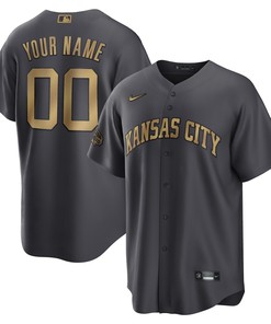 Kansas City Royals 2022 Mlb All-star Game Replica Custom Jersey - Charcoal Custom Jerseys Mlb - Robokeg
