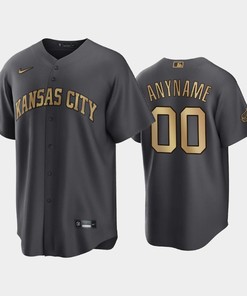 Kansas City Royals Custom 00 2022-23 All-Star Game AL Charcoal Jersey - Robokeg