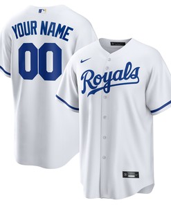 Kansas City Royals Replica Custom Jersey - White Custom Jerseys Mlb Ver 1 - Robokeg