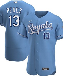 Kansas City Royals Salvador Perez #13 2020 Mlb Sky Blue Jersey - Robokeg