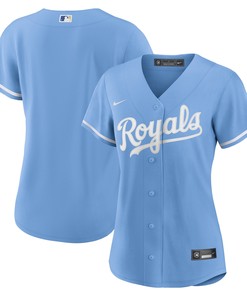 Kansas City Royals Womens Alternate Replica Team Logo Jersey Light Blue Mlb - Robokeg