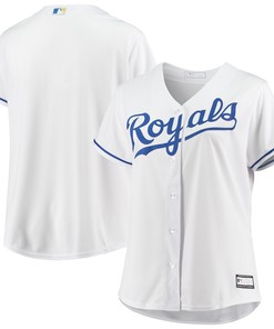 Kansas City Royals Womens Plus Size Home Replica Team Jersey - White Mlb - Robokeg