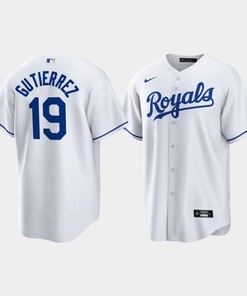 Kelvin Gutierrez 19 Kansas City Royals White Home Player Jersey - Robokeg