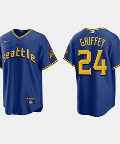 Ken Griffey Jr. 24 Seattle Mariners 2023 City Connect Game Jersey - Royal - Robokeg