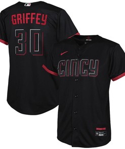 Ken Griffey Jr. 30 Cincinnati Reds Youth 2023 City Connect Jersey - Black - Robokeg