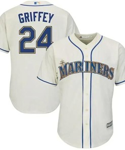 Ken Griffey Jr. Seattle Mariners Alternate Official Cool Base Player Jersey - Cream - Robokeg