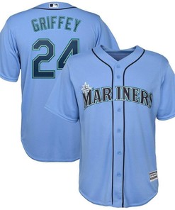 Ken Griffey Jr. Seattle Mariners Official Cool Base Player Jersey - Light Blue - Robokeg
