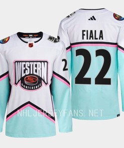 Kevin Fiala 22 Los Angeles Kings 2023 All-Star Game Jersey White Equipment - Robokeg