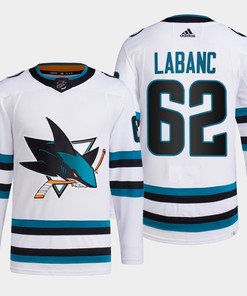 Kevin Labanc 62 San Jose Sharks White Jersey 2022-23 Away Primegreen - Robokeg