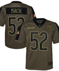 Khalil Mack Chicago Bears 2021 Salute To Service Game Jersey - Olive Nfl - Robokeg