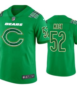 Khalil Mack Chicago Bears #52 Jersey St. Patricks Day Kelly Green Lucky - Men - Robokeg