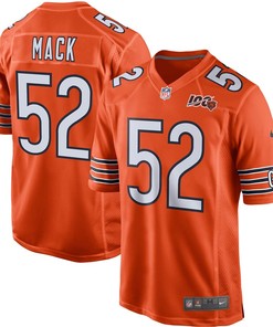 Khalil Mack Chicago Bears Nike 100th Season Game Jersey - Orange - Robokeg