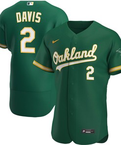 Khris Davis Oakland Athletics Alternate Authentic Player Jersey Kelly Green Mlb - Robokeg