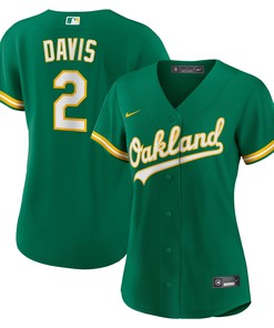 Khris Davis Oakland Athletics Womens Alternate Replica Player Jersey - Green Mlb - Robokeg