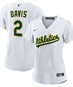Khris Davis Oakland Athletics Womens Home Replica Player Jersey White Mlb Ver 1 - Robokeg