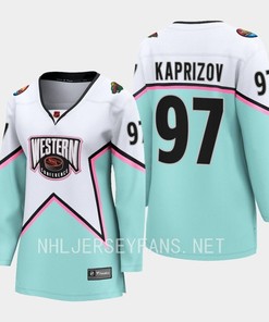 Kirill Kaprizov 97 Minnesota Wild White 2023 All-Star Western Conference Jersey Women - Robokeg