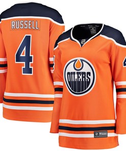 Kris Russell Edmonton Oilers Fanatics Branded Womens Home Breakaway Player Jersey - Orange Nhl - Robokeg