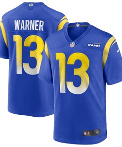 Kurt Warner Los Angeles Rams Game Retired Player Jersey - Royal Nfl - Robokeg