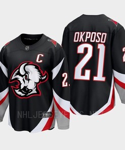 Kyle Okposo 21 Buffalo Sabres 2022-23 Goathead Third Premier Breakaway Player Jersey - Robokeg