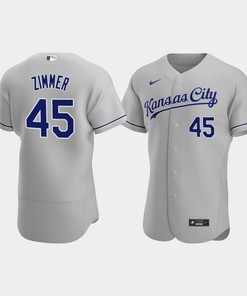 Kyle Zimmer 45 Kansas City Royals Gray Road Jersey - Robokeg