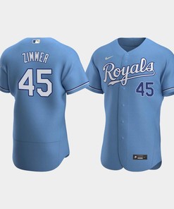 Kyle Zimmer 45 Kansas City Royals Light Blue Alternate Jersey - Robokeg