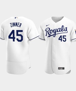 Kyle Zimmer 45 Kansas City Royals White Home Jersey - Robokeg