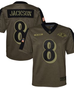Lamar Jackson Baltimore Ravens 2021 Salute To Service Game Jersey - Olive Nfl - Robokeg
