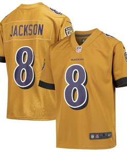 Lamar Jackson Baltimore Ravens Inverted Game Jersey - Gold Nfl - Robokeg