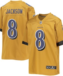 Lamar Jackson Baltimore Ravens Inverted Team Game Jersey - Gold Nfl - Robokeg