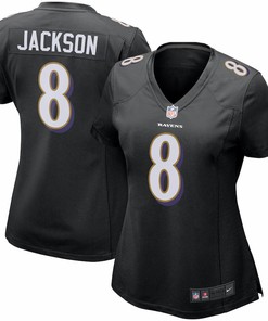 Lamar Jackson Baltimore Ravens Nike Womens Game Event Jersey - Black - Robokeg
