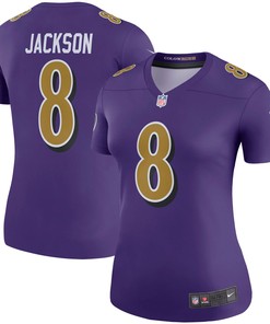 Lamar Jackson Baltimore Ravens Womens Color Rush Legend Player Jersey - Purple Nfl - Robokeg