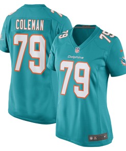Larnel Coleman Miami Dolphins Womens Game Jersey - Aqua Nfl - Robokeg
