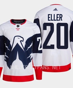 Lars Eller 20 Washington Capitals 2023 Jersey Stadium White Primegreen - Robokeg
