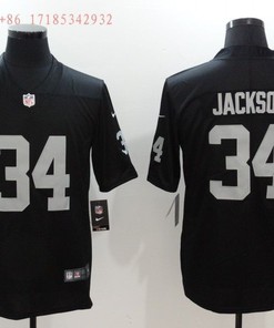 Las Vegas Raiders Bo Jackson #34 Nfl Black Jersey Jersey - Robokeg