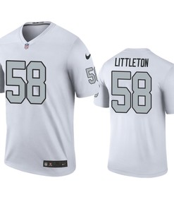Las Vegas Raiders Cory Littleton White Color Rush Legend Jersey - Robokeg