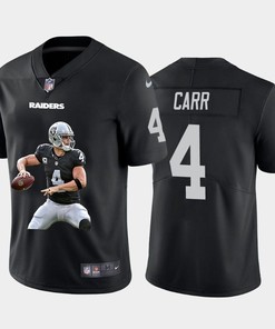 Las Vegas Raiders Derek Carr #4 Nfl Portrait Brandedition Black Jersey - Robokeg