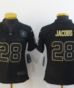 Las Vegas Raiders Josh Jacobs #28 Nfl 2020 Black Womens Jersey - Robokeg