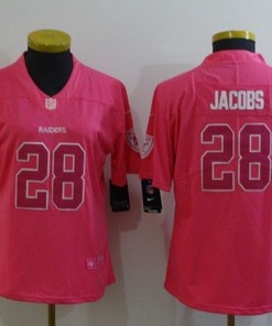 Las Vegas Raiders Josh Jacobs #28 Nfl 2020 Pink Womens Jersey - Robokeg