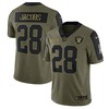 Las Vegas Raiders Josh Jacobs 28 Nfl Olive 2021 Salute To Service Retired Player Men Jersey For Raiders Fans - Robokeg