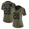 Las Vegas Raiders Josh Jacobs 28 Nfl Olive 2021 Salute To Service Retired Player Women Jersey For Raiders Fans - Robokeg