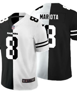 Las Vegas Raiders Marcus Mariota #8 Nfl 2020 Black And White Jersey - Robokeg